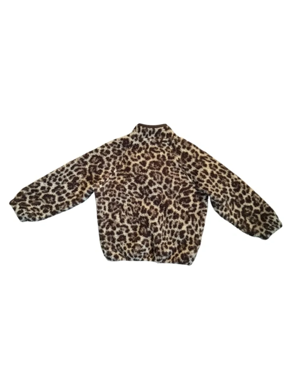 Gap Girls 4T Leopard Print Fleece Quarter Zip Pullover